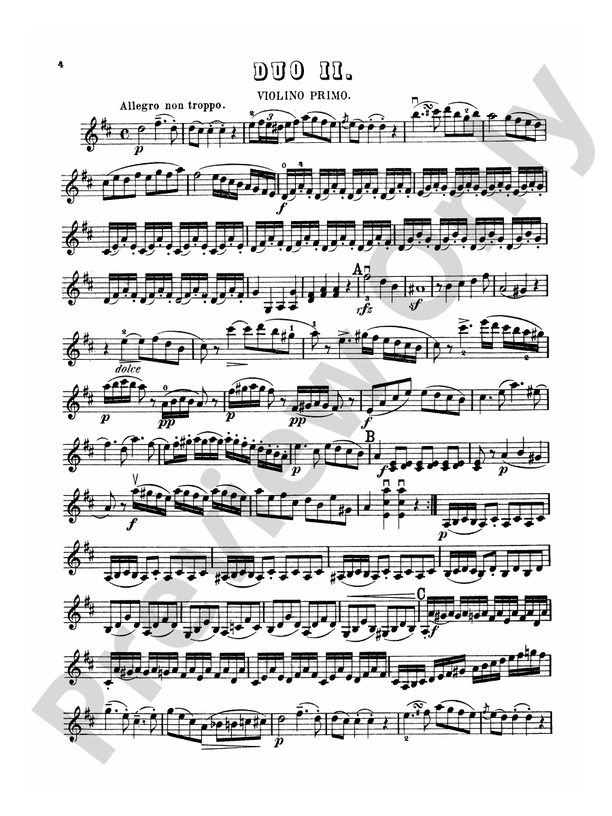 Pleyel Six Easy Duets Op 59 Duet No 2 Violin I Part Digital