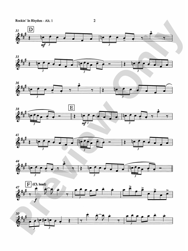 Rockin In Rhythm E Flat Alto Saxophone E Flat Alto Saxophone Part