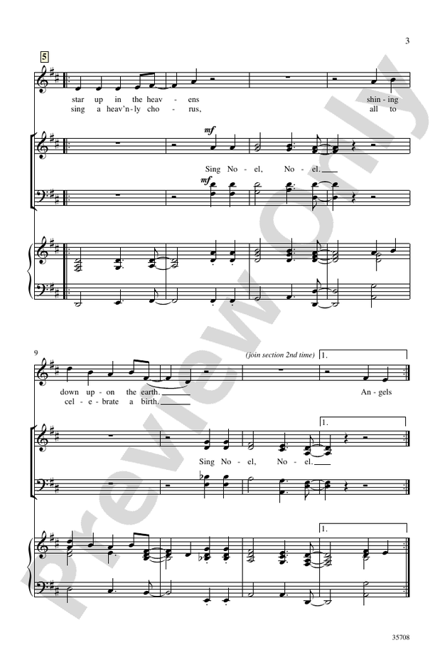 Sing Noel Noel Satb Choral Octavo Sally K Albrecht Digital Sheet