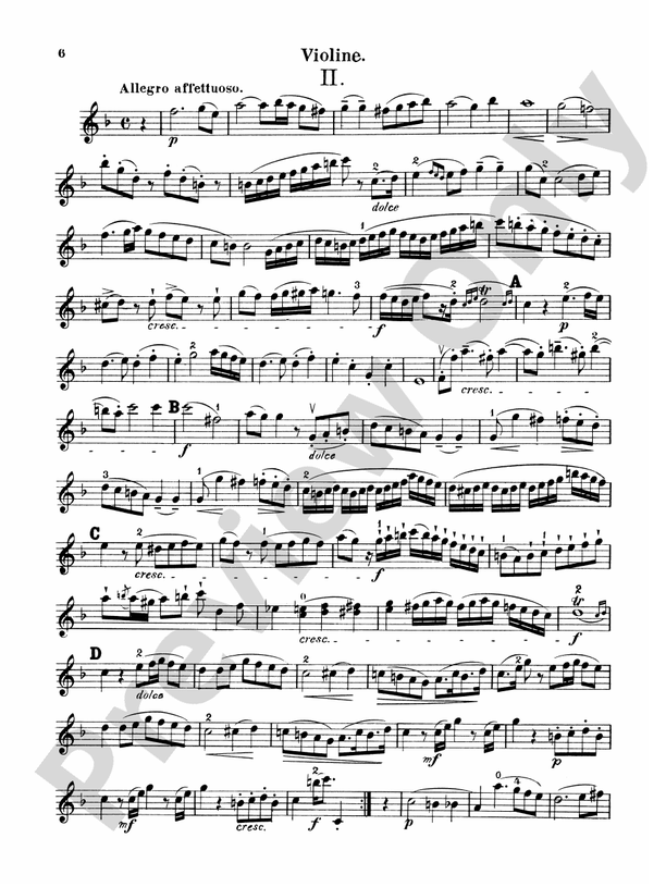 Beethoven Three Duets For Violin And Cello Duet No 2 Violin Part