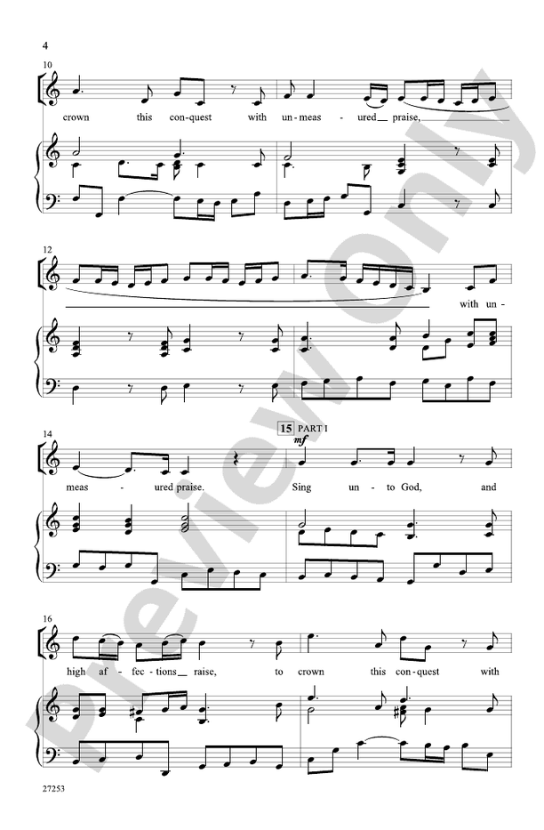 Sing Unto God From Judas Maccabaeus 3 Part Mixed Choral Octavo