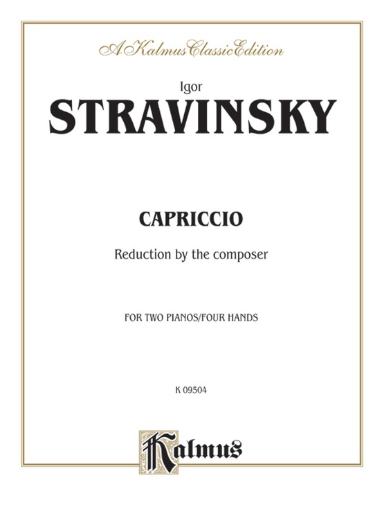 Stravinsky Capriccio Piano Duo 2 Pianos 4 Hands Book 2 Copies