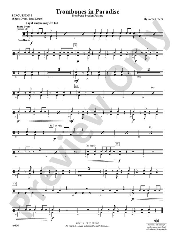 Trombones In Paradise St Percussion St Percussion Part Digital