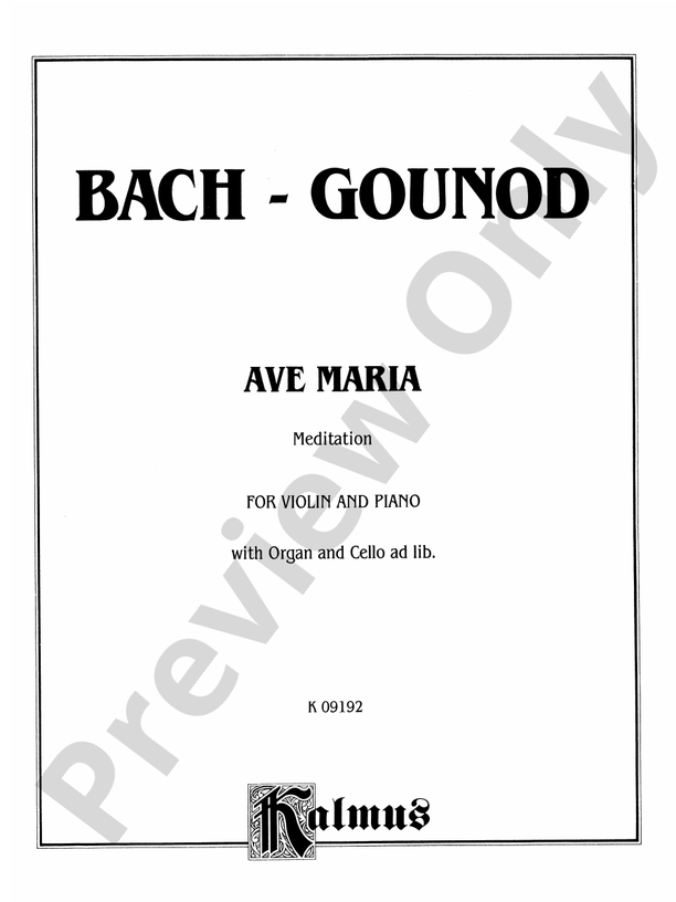 Bach Ave Maria Meditation Arr Charles François Gounod Ave Maria