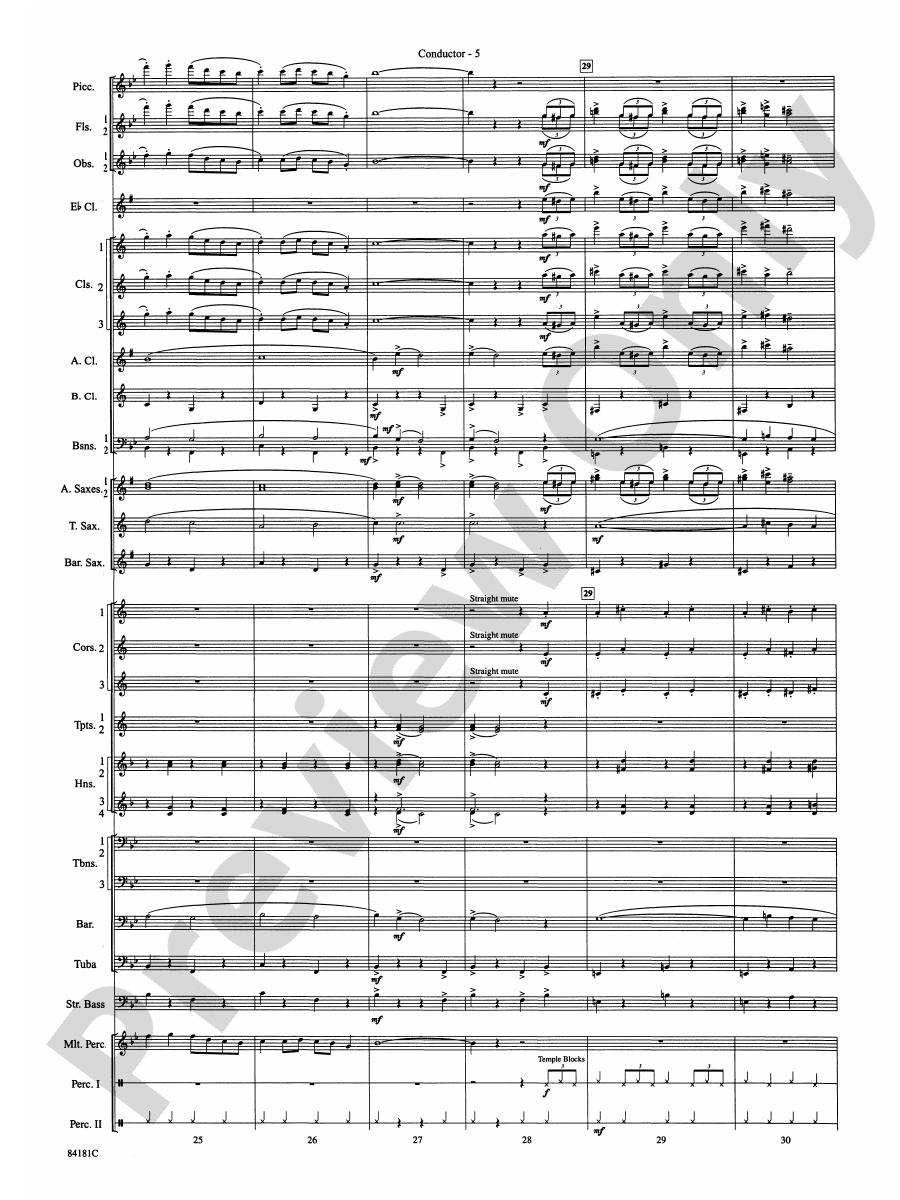 Sleigh Ride Concert Band Conductor Score Parts Leroy Anderson