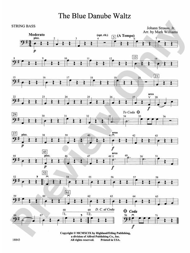 The Blue Danube Waltz: String Bass