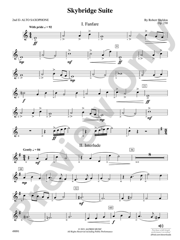 Skybridge Suite 2nd E Flat Alto Saxophone 2nd E Flat Alto Saxophone Part Digital Sheet Music