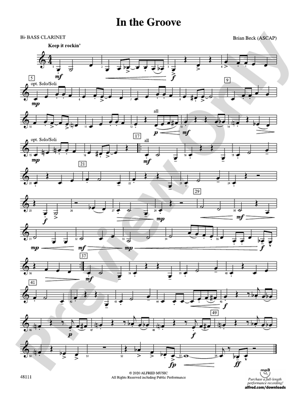In the Groove Bflat Bass Bflat Bass Part
