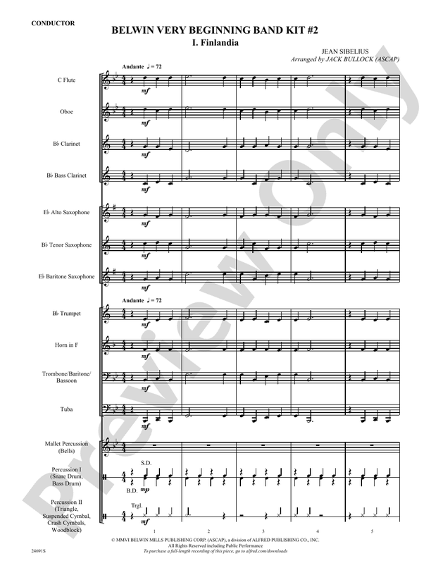 Belwin Very Beginning Band Kit #2: Concert Band Conductor Score & Parts ...