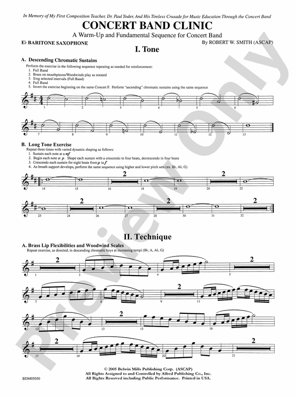 Concert Band Clinic A Warm Up And Fundamental Sequence For Concert