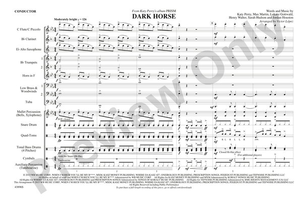 Play Dark Horse Music Sheet