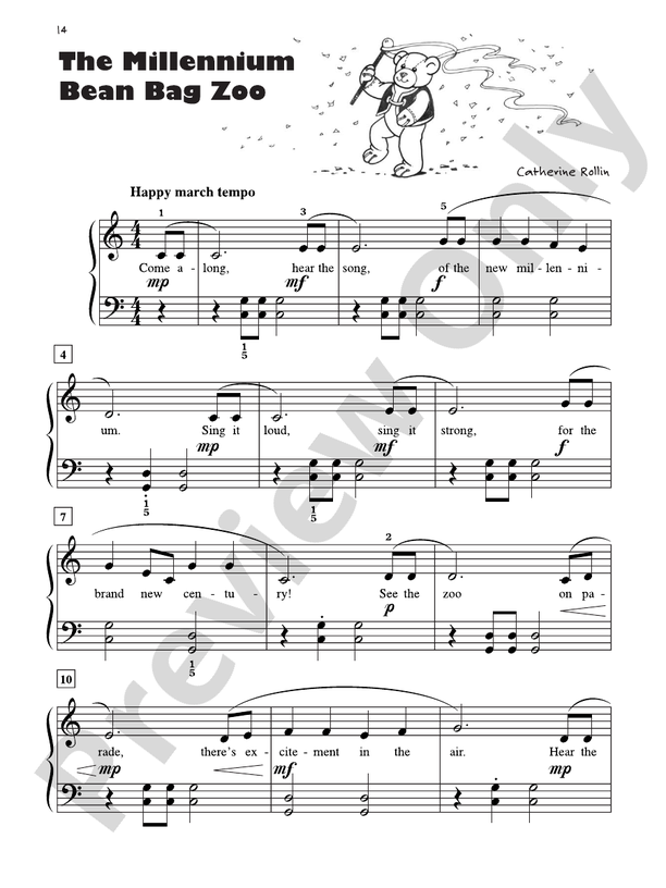 The Millennium Bean Bag Zoo - Piano Solo with Lyrics