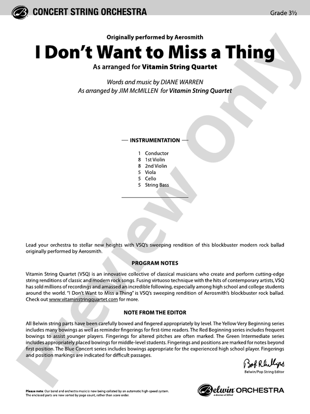 I Don't Want to Miss a Thing