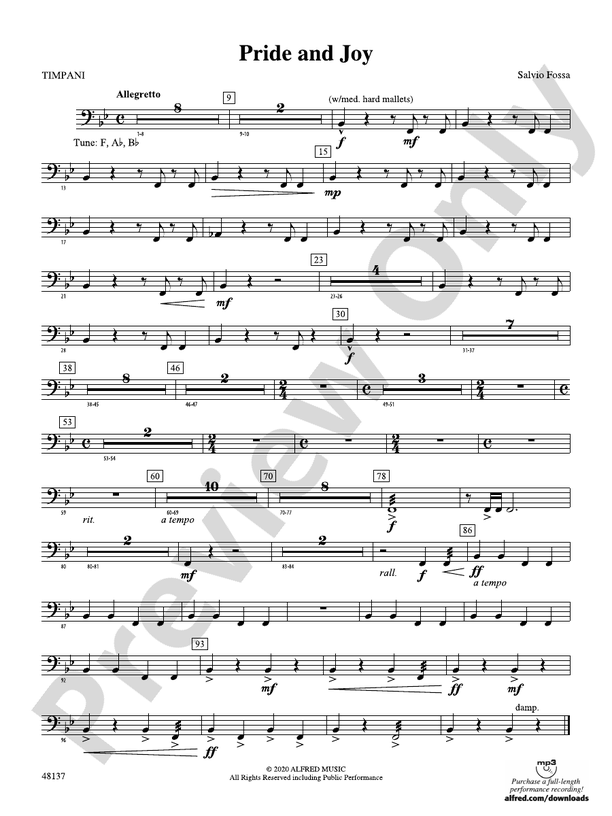 Pride and Joy Timpani Timpani Part Digital Sheet Music Download