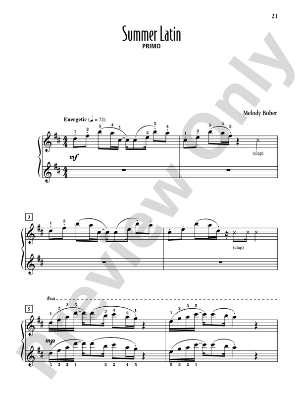 Summer Latin - Piano Duet (1 Piano, 4 Hands)