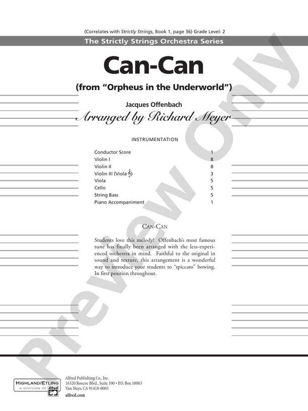 Can-Can: Score
