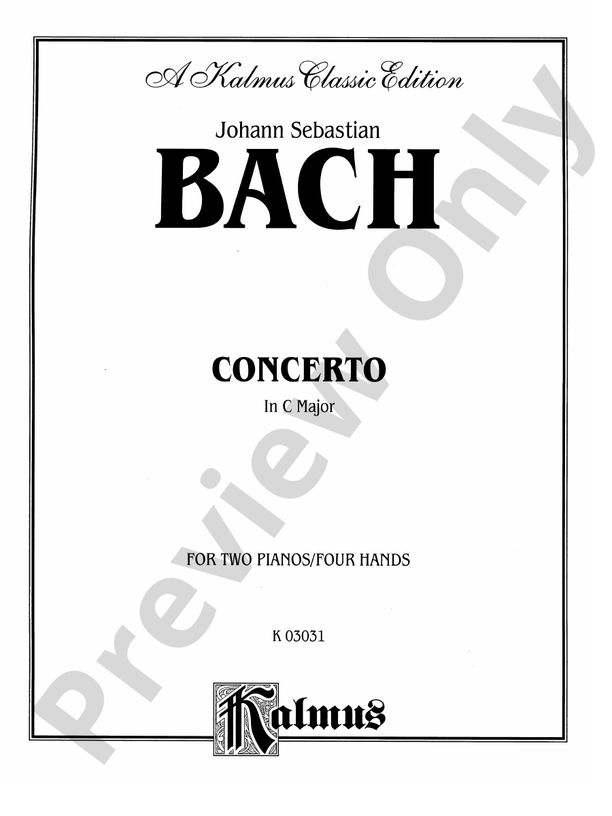 Bach: Concerto for Two Pianos in C Major