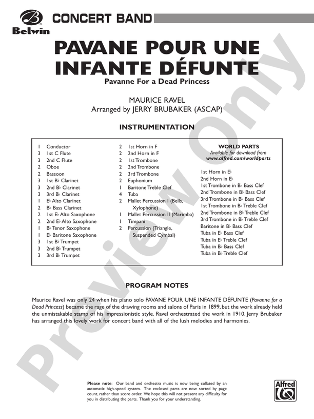 Pavane Pour Une Infante Defunte (Pavanne for a Dead Princess)