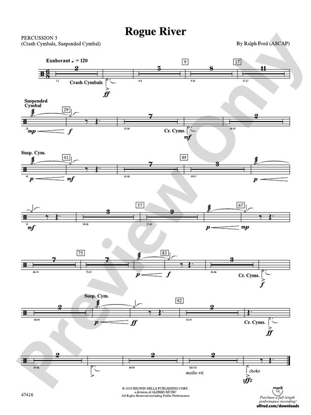 Rogue River 3rd Percussion 3rd Percussion Part Digital Sheet Music