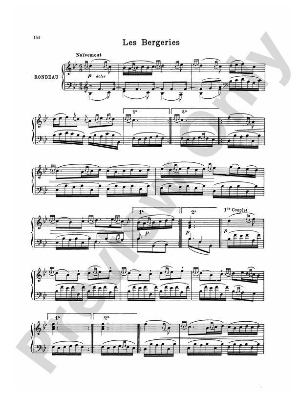 Couperin Clavichord Pieces (Volume II) Les Bergeries (Rondeau) Part