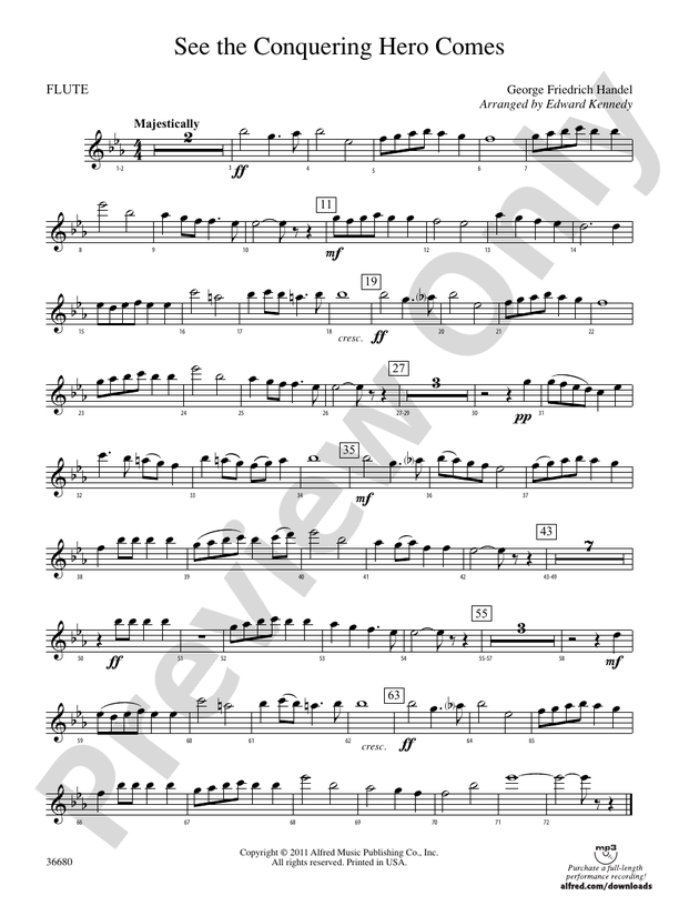 See the Conquering Hero Comes Flute Flute Part Digital Sheet Music
