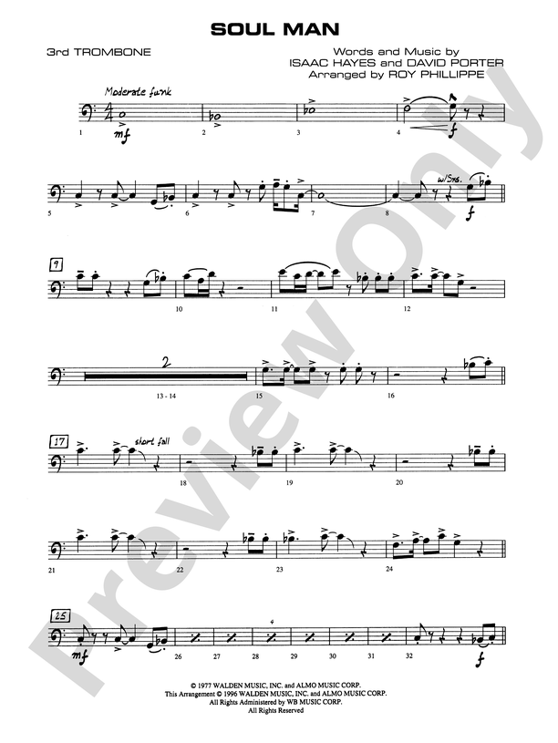Soul Man: 3rd Trombone: 3rd Trombone Part - Digital Sheet Music