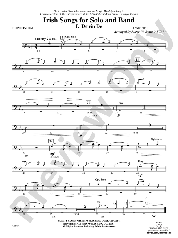 Irish Songs Baritone B.C. Baritone B.C. Part Digital Sheet Music