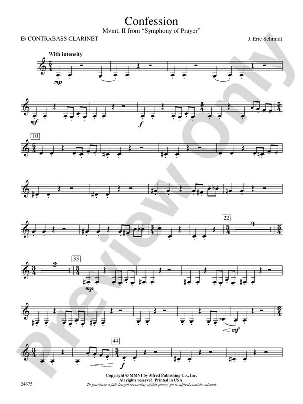 Confession (Movement 2 of Symphony of Prayer) Eflat Contrabass