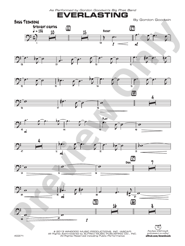 Everlasting Bass Trombone Bass Trombone Part Digital Sheet Music