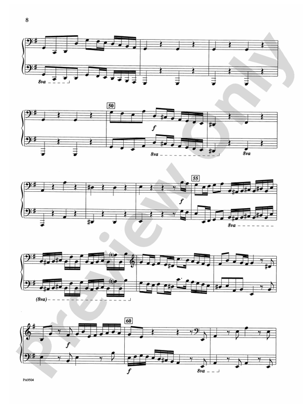Brandenburg Concerto No. 3 (First Movement) - Piano Quartet (2 Pianos, 8 Hands)