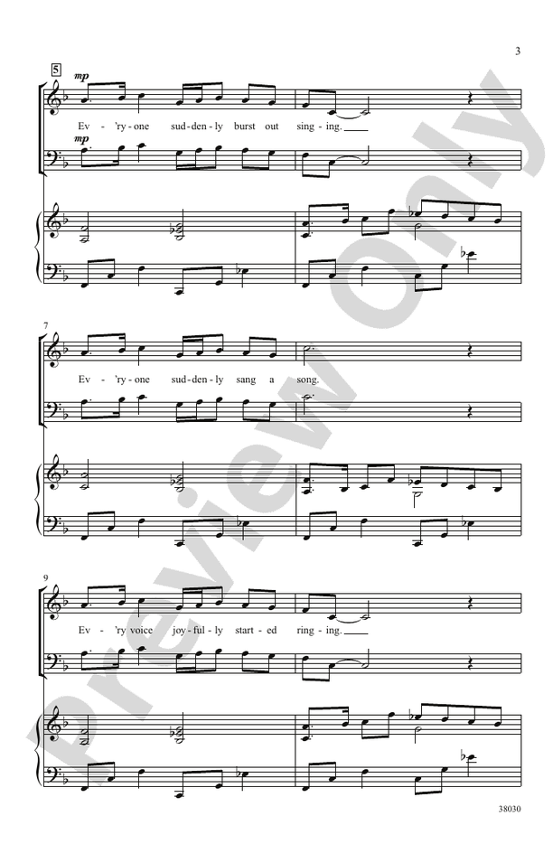 Everyone Sang SAB Choral Octavo Andy Beck Digital Sheet Music Download