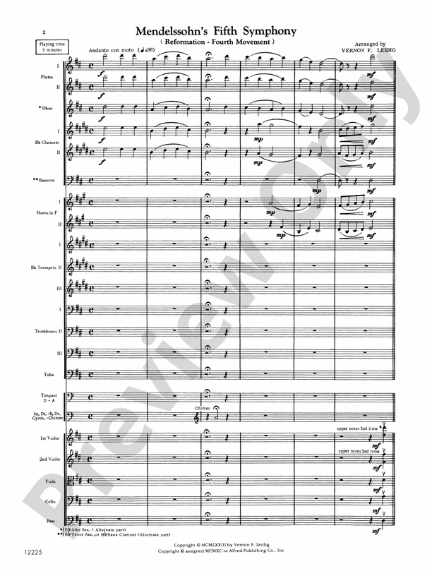 Mendelssohn's 5th Symphony "Reformation," 4th Movement