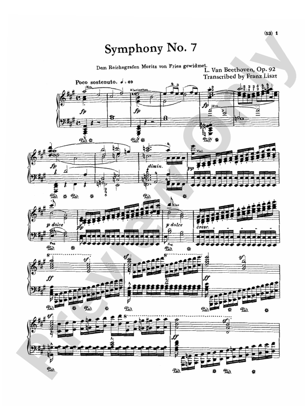 Beethoven Symphonies (Nos. 69) (Arr. Franz Liszt) Symphony No. 7, Op