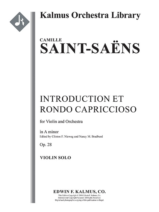 Introduction Et Rondo Capriccioso Op 28  Violin and Piano Camille Saint-Saëns B 