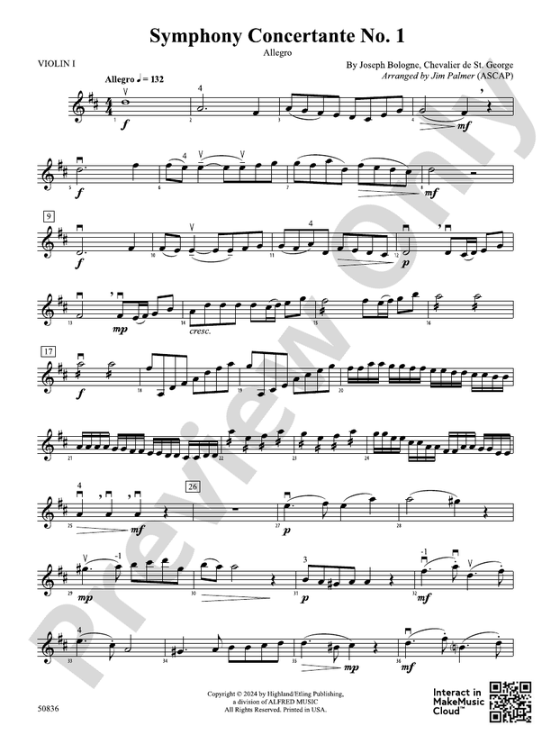 Symphony Concertante No. 1: 1st Violin: 1st Violin Part