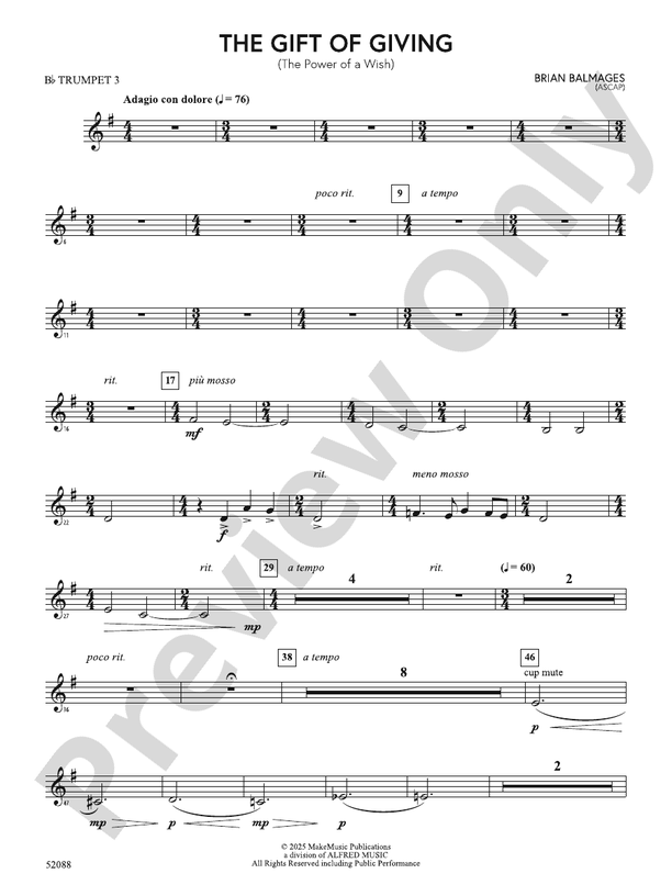 The Gift of Giving: 3rd B-flat Trumpet