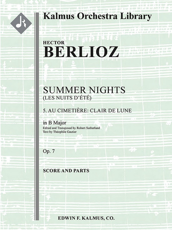 Summer Nights, Op. 7 (Les nuits d'ete): 5. Au Cimetière: Clair de Lune (transposed in B)