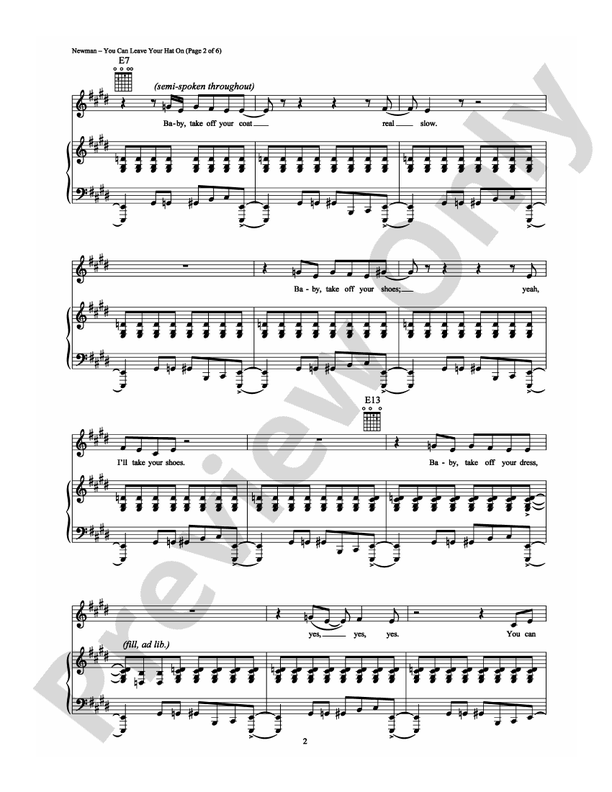 You Can Leave Your Hat On übersetzung You Can Leave Your Hat On: Piano/Vocal/Chords: Randy Newman - Digital