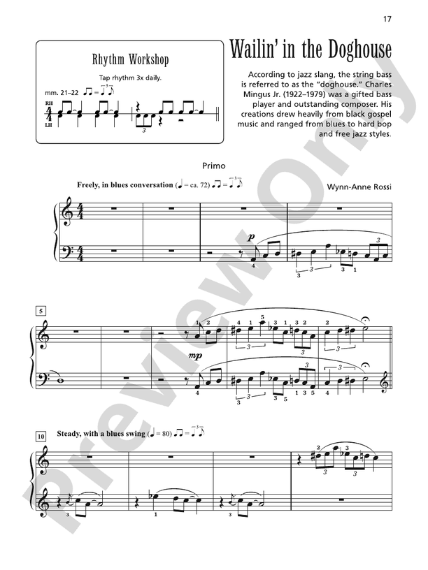 Wailin' in the Doghouse - Piano Duet (1 Piano, 4 Hands)