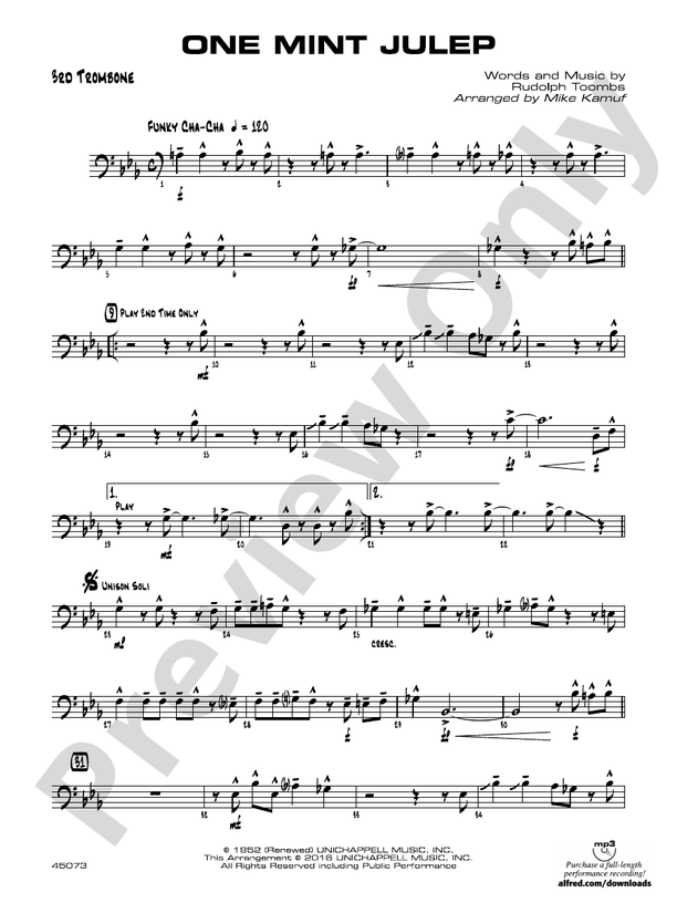 One Mint Julep: 3rd Trombone