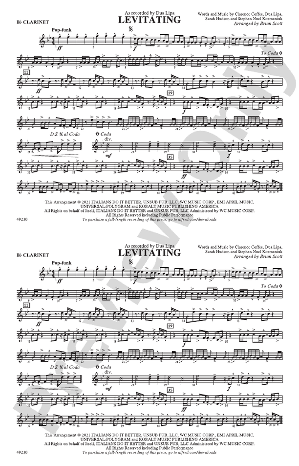 Levitating 1st Bflat 1st Bflat Part Digital