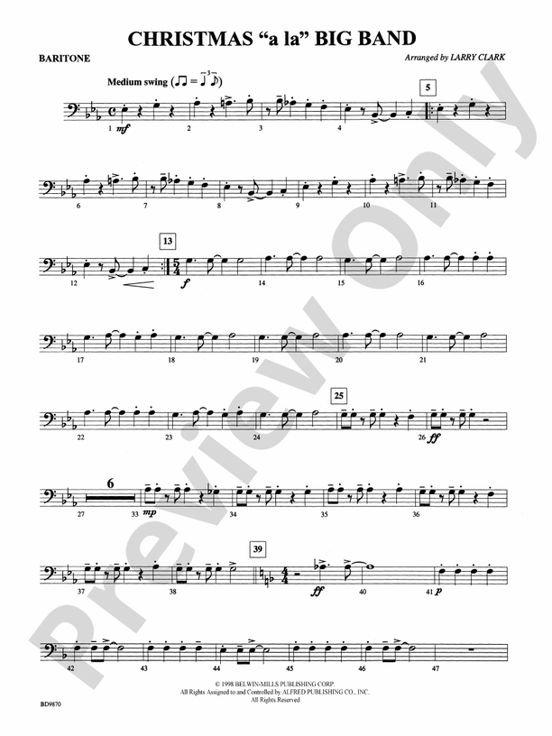 Christmas A La Big Band: Baritone B.C.: Baritone B.C. Part - Digital ...