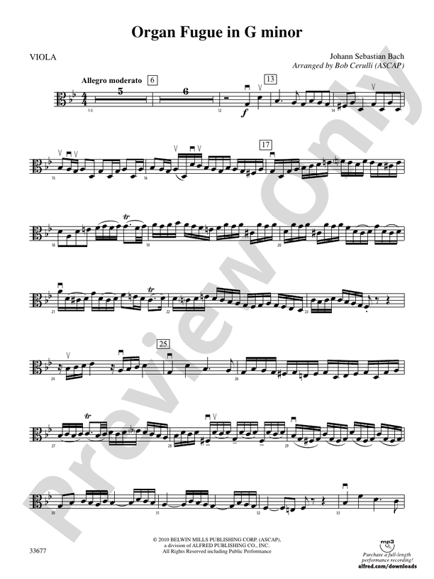 Organ Fugue in G Minor: Viola