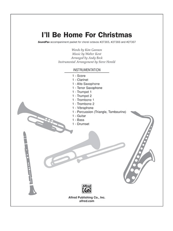 I'll Be Home for Christmas: B-flat Tenor Saxophone