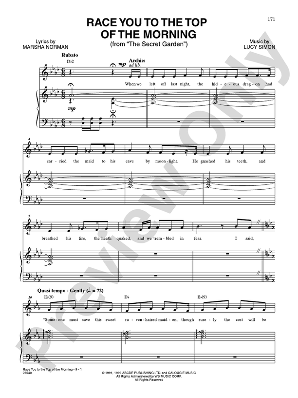 Race You to the Top of the Morning (From "The Secret Garden") Voice