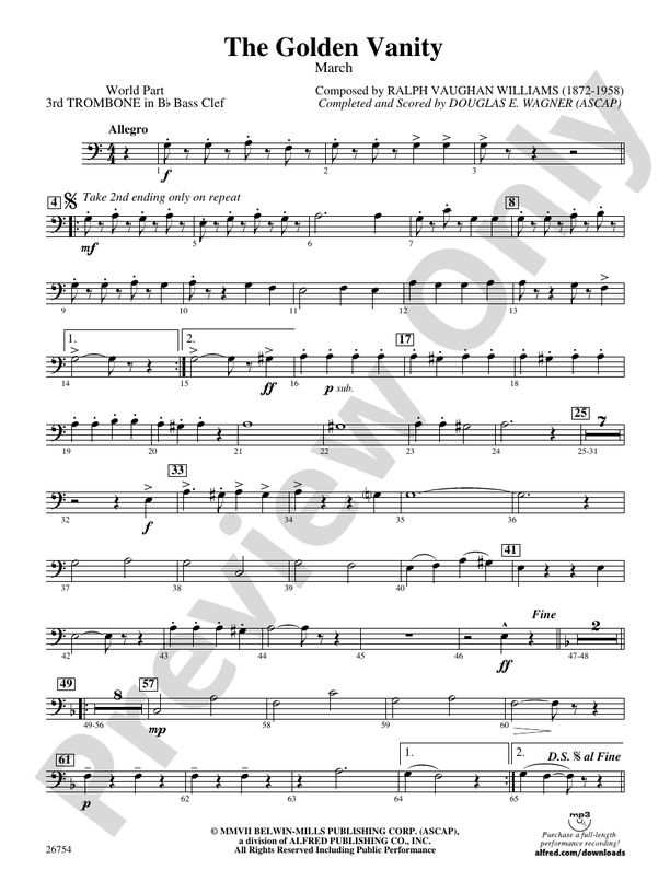 The Golden Vanity (wp) 3rd Bflat Trombone B.C. (wp) 3rd
