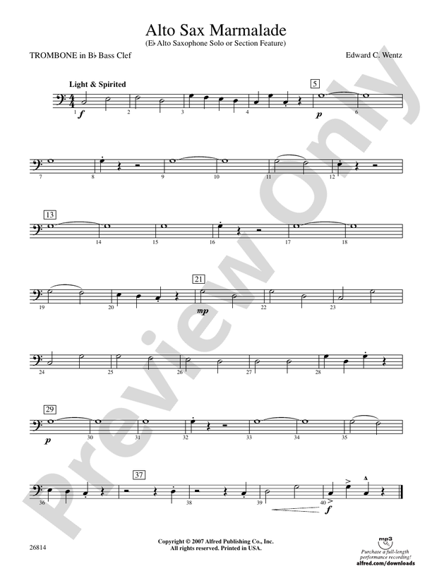 Alto Sax Marmalade (wp) 1st Bflat Trombone B.C. (wp) 1st Bflat