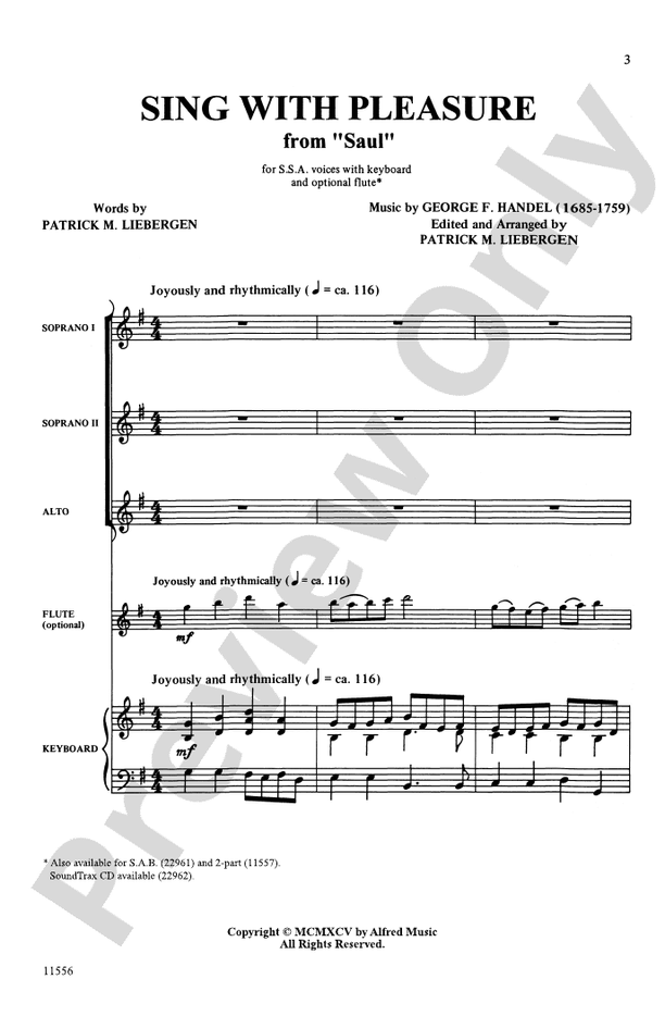 Sing with Pleasure (from Saul)
