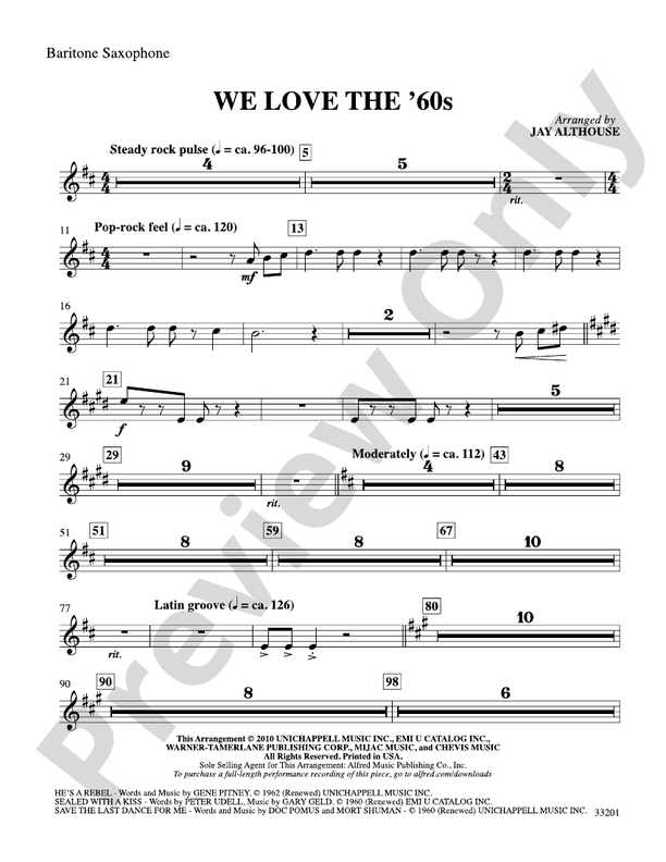 We Love the '60s Eflat Baritone Saxophone Eflat Baritone Saxophone