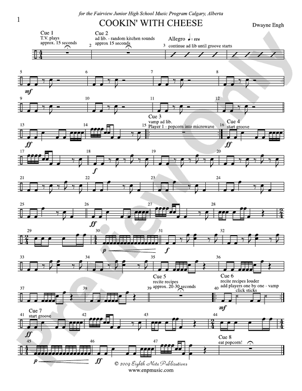 Cookin' with Cheese: 1st Percussion: 1st Percussion Part - Digital ...